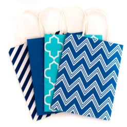 Hallmark 10.7" 12-Pack Assorted Kraft Paper Gift Bags -Gift Wrap Store 10.7 Prints and Solids 12Pack Assorted Gift Bags 5EGB6051 05