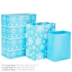Hallmark Assorted Sizes And Designs 12-Pack Christmas Gift Bags -Gift Wrap Store 12 Assorted Sizes and Designs Christmas Gift Bags 5XGB1408 03