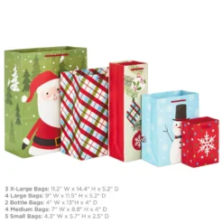 Hallmark Assorted Sizes And Designs 18-Pack Christmas Gift Bags -Gift Wrap Store 18 Assorted Sizes and Designs Christmas Gift Bags 5XGB1409 03