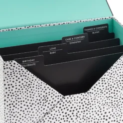 Hallmark Assorted All-Occasion Handmade Greeting Cards In Black Scattered Dot Organizer -Gift Wrap Store Assorted AllOccasion Greeting Cards in Organizer 5EBN1121 06