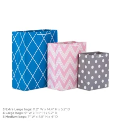 Gift Wrap Store -Gift Wrap Store Assorted Designs and Sizes 12Pack Gift Bags 5EGB7019 03