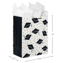 Hallmark 13" Assorted Grad Designs 3-Pack Large Gift Bags With Tissue Paper 8 Hallmark 13" Assorted Grad Designs 3-Pack Large Gift Bags With Tissue Paper -Gift Wrap Store Assorted Grad Designs 3Pack Large Gift Bags With Tissue Paper 5GBC1015 03