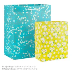 Hallmark Assorted Floral And Solid 8-Pack Medium And Large Gift Bags 8 Hallmark Assorted Floral And Solid 8-Pack Medium And Large Gift Bags -Gift Wrap Store Assorted Medium and Large Floral Solid Gift Bags 5EGB6639 03
