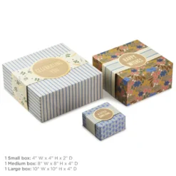 Hallmark 4", 8" And 10" Floral 3-Pack Gift Boxes With Bands 9 Hallmark 4", 8" And 10" Floral 3-Pack Gift Boxes With Bands -Gift Wrap Store Assorted Sizes Floral Gift Boxes With Bands 5EBC1230 04