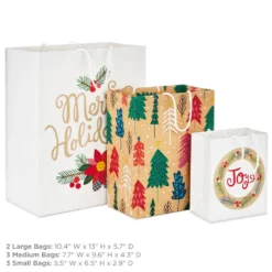 Hallmark Assorted Holiday Merry 8-Pack Small, Medium And Large Christmas Gift Bags -Gift Wrap Store Assorted Small Large Holiday Prints Christmas Gift Bags 5XGB1412 03