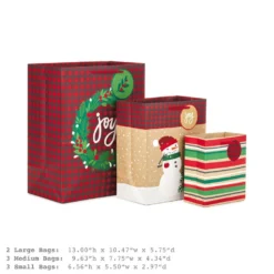 Hallmark Assorted Rustic Designs 8-Pack Small, Medium And Large Christmas Gift Bags 8 Hallmark Assorted Rustic Designs 8-Pack Small, Medium And Large Christmas Gift Bags -Gift Wrap Store Assorted Small Large Rustic Christmas Gift Bags 5XGB4894 03