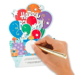 Hallmark Balloon Bouquet Boxed Pop-Up Birthday Cards, Pack Of 8 -Gift Wrap Store Balloon Bouquet Boxed Birthday Cards 5STZ1173 06