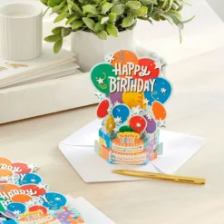Hallmark Balloon Bouquet Boxed Pop-Up Birthday Cards, Pack Of 8 -Gift Wrap Store Balloon Bouquet Boxed Birthday Cards 5STZ1173 07