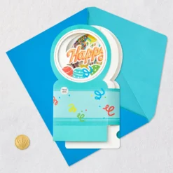 Hallmark All The Happiness Snow Globe Musical 3D Birthday Card With Motion -Gift Wrap Store Balloons Snow Globe Musical Motion 3DBirthday Card 1299WDR1212 05