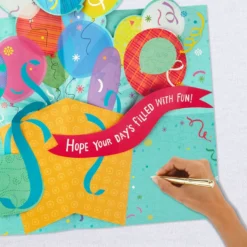 Hallmark 16" Fun Balloons Pop-Up Jumbo Birthday Card -Gift Wrap Store Balloons for Fun Birthday Card 1299CBG1009 07