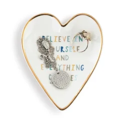 Demdaco Believe In Yourself Art Heart Trinket Dish -Gift Wrap Store Believe In Yourself Art Heart Trinket Dish 1003480395 03