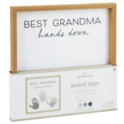 Hallmark Best Grandma Hands Down Wood Sign Handprint Kit -Gift Wrap Store Best Grandma Wood Sign Handprint Kit With Paints 1BBY4848 03