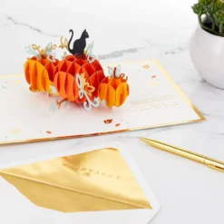Hallmark Fun And Frightful 3D Pop-Up Halloween Card 17 Hallmark Fun And Frightful 3D Pop-Up Halloween Card -Gift Wrap Store Black Cat on Pumpkins 3D PopUp Halloween Card 1299IEH1003 08