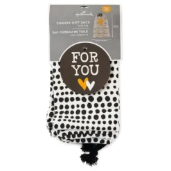 Hallmark 28" Black Dots With Heart Fabric Gift Bag With Tag 5 Hallmark 28" Black Dots With Heart Fabric Gift Bag With Tag -Gift Wrap Store Black Dots With Heart Fabric Gift Bag With Tag 1499EGB7347 04