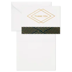 Hallmark Black And Gold Bulk Blank Thank-You Notes, Pack Of 50 -Gift Wrap Store Black and Gold Bulk Blank ThankYou Notes Assortment 1399WTU3882 04