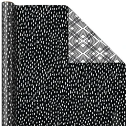 Hallmark Black And White Prints 3-Pack Reversible Wrapping Paper, 75 Sq. Ft. Total 10 Hallmark Black And White Prints 3-Pack Reversible Wrapping Paper, 75 Sq. Ft. Total -Gift Wrap Store Black and White Prints 3Pack Reversible Gift Wrap 5EWR6401 04