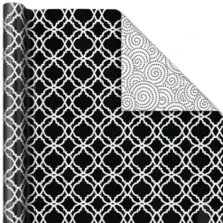 Hallmark Black And White Prints 3-Pack Reversible Wrapping Paper, 75 Sq. Ft. Total 12 Hallmark Black And White Prints 3-Pack Reversible Wrapping Paper, 75 Sq. Ft. Total -Gift Wrap Store Black and White Prints 3Pack Reversible Gift Wrap 5EWR6401 06
