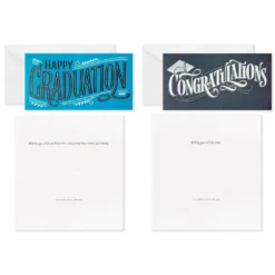 Hallmark Sophisticated Assorted Money Holder Graduation Cards, Pack Of 36 -Gift Wrap Store Blue Black Money Holder Graduation Cards Assortment 5GEY1002 03