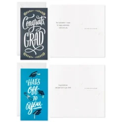 Hallmark Sophisticated Assorted Money Holder Graduation Cards, Pack Of 36 -Gift Wrap Store Blue Black Money Holder Graduation Cards Assortment 5GEY1002 05