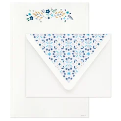 Hallmark Blue Floral Stationery Set, Box Of 20 -Gift Wrap Store Blue Floral Stationery Set 1499STN1140 03