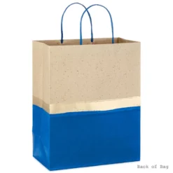 Hallmark 13" Blue And Kraft Paper 6-Pack Gift Bag -Gift Wrap Store Blue and Kraft Paper 6Pack Large Gift Bags 5EGB6399 04