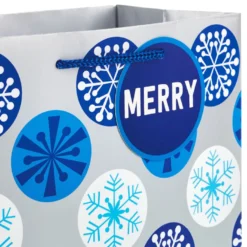 Hallmark Blue And Silver 8-Pack Holiday Gift Bags, Assorted Sizes And Designs -Gift Wrap Store Blue and Silver Holiday Gift Bags Bulk Pack XGB4895 05