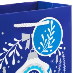 Hallmark Blue And Silver 8-Pack Holiday Gift Bags, Assorted Sizes And Designs -Gift Wrap Store Blue and Silver Holiday Gift Bags Bulk Pack XGB4895 06