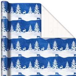 Hallmark Blue And White 3-Pack Holiday Wrapping Paper Assortment, 120 Sq. Ft. -Gift Wrap Store Blue and White Holiday Wrapping Paper Assortment 5JXW1256 03