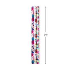 Hallmark Bright Florals 3-Pack Reversible Wrapping Paper, 120 Sq. Ft. Total 9 Hallmark Bright Florals 3-Pack Reversible Wrapping Paper, 120 Sq. Ft. Total -Gift Wrap Store Bright Flowers 3Pack Reversible Wrapping Paper 5EWR2433 03
