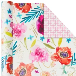 Hallmark Bright Florals 3-Pack Reversible Wrapping Paper, 120 Sq. Ft. Total 11 Hallmark Bright Florals 3-Pack Reversible Wrapping Paper, 120 Sq. Ft. Total -Gift Wrap Store Bright Flowers 3Pack Reversible Wrapping Paper 5EWR2433 05