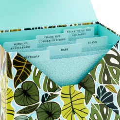 Hallmark Premium Assorted Handmade All-Occasion Cards In Leaf Print Organizer, Box Of 24 -Gift Wrap Store Bulk Handmade AllOccasion Cards in Storage Box 5EDX1107 09