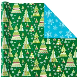 Hallmark Christmas Cheer 4-Pack Reversible Wrapping Paper Assortment, 150 Sq. Ft. -Gift Wrap Store Christmas Cheer Assortment Reversible Wrapping Paper 5JXW1736 05