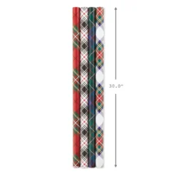 Hallmark Classic Plaids 4-Pack Wrapping Paper Assortment, 120 Sq. Ft. 15 Hallmark Classic Plaids 4-Pack Wrapping Paper Assortment, 120 Sq. Ft. -Gift Wrap Store Classic Plaids Christmas Wrapping Paper Assortment 5JXW1040 08