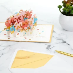 Hallmark Love You Always 3D Pop-Up Love Card 15 Hallmark Love You Always 3D Pop-Up Love Card -Gift Wrap Store Colorful Hearts 3D PopUp Love Card 1299LAD2904 07