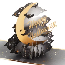 Hallmark Crescent Moon 3-D Pop-Up Halloween Card