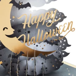 Hallmark Crescent Moon 3-D Pop-Up Halloween Card 13 Hallmark Crescent Moon 3-D Pop-Up Halloween Card -Gift Wrap Store Crescent Moon and Bats 3D PopUp Halloween Card 1299IEH3001 04