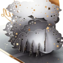 Hallmark Crescent Moon 3-D Pop-Up Halloween Card 14 Hallmark Crescent Moon 3-D Pop-Up Halloween Card -Gift Wrap Store Crescent Moon and Bats 3D PopUp Halloween Card 1299IEH3001 05