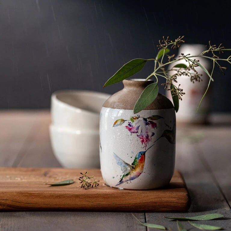 Demdaco Hummingbirds In Flight Ceramic Vase 2 Demdaco Hummingbirds In Flight Ceramic Vase - Image 2