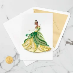 Hallmark Disney The Princess And The Frog Tiana Happy Wish Quilled Paper Handmade Card -Gift Wrap Store Disney Princess and the Frog Tiana Quilled Paper Card 1299LAD2855 05