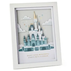 Hallmark Walt Disney World 50th Anniversary Castle Papercraft Framed Art, 8.88x10.5