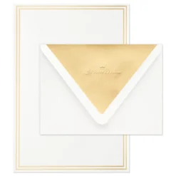 Hallmark Double Gold Border Stationery Set, Box Of 20 -Gift Wrap Store Double Gold Border Stationery Set 1499STN1135 03