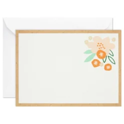 Hallmark Ivory Floral Flat Note Cards In Caddy, Box Of 40 10 Hallmark Ivory Floral Flat Note Cards In Caddy, Box Of 40 -Gift Wrap Store Floral SinglePanel Note Cards With Caddy 3CNT5048 04