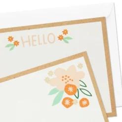 Hallmark Ivory Floral Flat Note Cards In Caddy, Box Of 40 11 Hallmark Ivory Floral Flat Note Cards In Caddy, Box Of 40 -Gift Wrap Store Floral SinglePanel Note Cards With Caddy 3CNT5048 05
