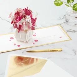 Hallmark Happy Thoughts Flower Bouquet 3D Pop-Up Thinking Of You Card -Gift Wrap Store Flower Bouquet 3D PopUp Thinking of You Card 1299LAD9644 08