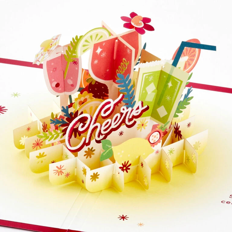 Hallmark Here's To You Cocktail Toast 3D Pop-Up Card 1 Hallmark Here's To You Cocktail Toast 3D Pop-Up Card