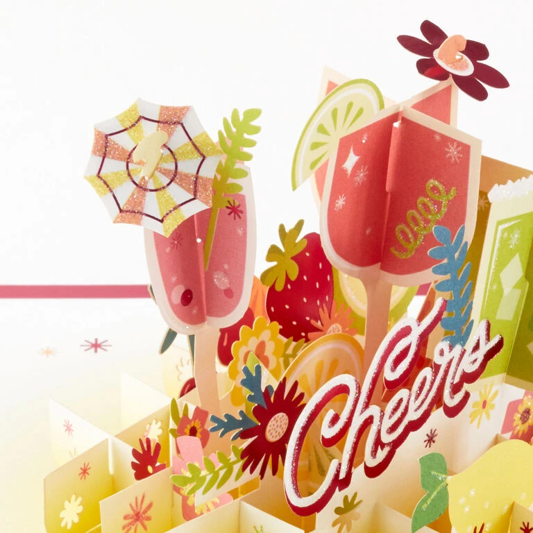 Hallmark Here's To You Cocktail Toast 3D Pop-Up Card 5 Hallmark Here's To You Cocktail Toast 3D Pop-Up Card - Image 5