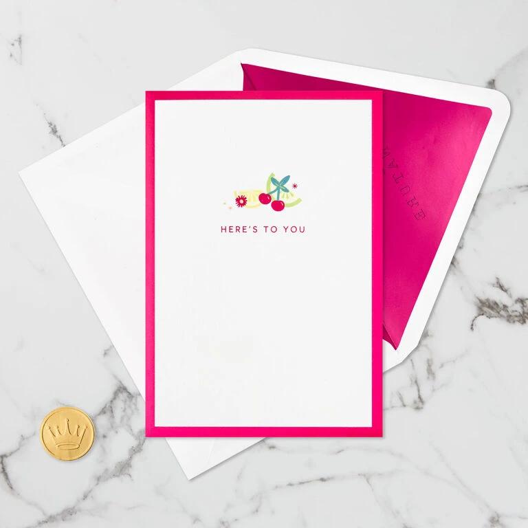 Hallmark Here's To You Cocktail Toast 3D Pop-Up Card 6 Hallmark Here's To You Cocktail Toast 3D Pop-Up Card - Image 6