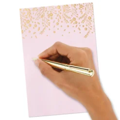 Hallmark Gold Floral On Pink Stationery Set, Box Of 20 -Gift Wrap Store Gold Floral on Pink Stationery Set 1499STN1139 04