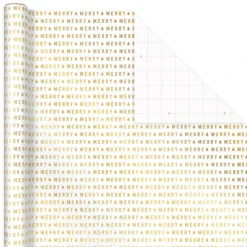 Hallmark Gold And White 6-Pack Holiday Wrapping Paper Assortment, 180 Sq. Ft. -Gift Wrap Store Gold and White Christmas Wrapping Paper Assortment 5JXW1086 04