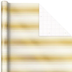 Hallmark Gold And White 6-Pack Holiday Wrapping Paper Assortment, 180 Sq. Ft. -Gift Wrap Store Gold and White Christmas Wrapping Paper Assortment 5JXW1086 07